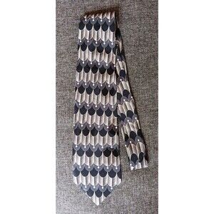 Tie 70s 80s 90s Y2K New Vintage Stock Mens Halston Black Gray 4 Wide 57 Long